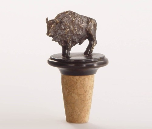 Korek do wina z żubrem z brązu