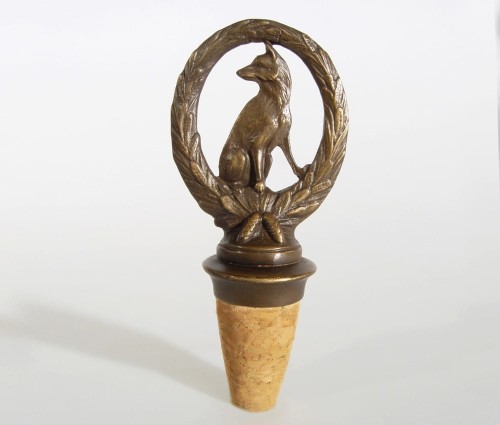 Korek do wina z lisem z brązu