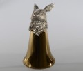 Złocony kielich myśliwski ze srebrzonym zającem