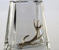 Kryształowa karafka z porożem z brązu srebrzonego - upominek dla myśliwgo