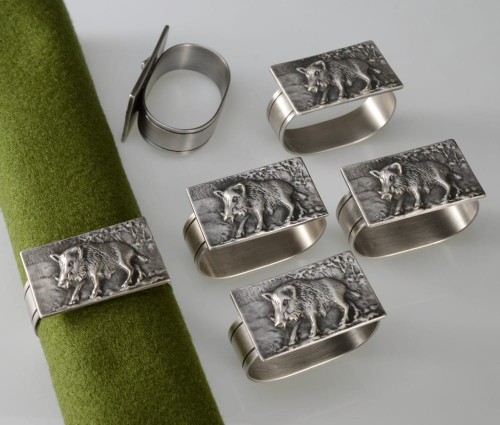 Prezent na myśliwski stół - serwetniki z dzikiem