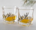 Szklanki do whisky z aplikacją w kształcie poroża
