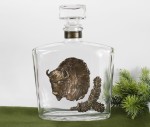 Prezent dla myśliwego - karafka z żubrem - brąz