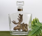 Prezent dla myśliwego - karafka z łosiem - brąz
