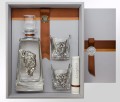 Prezent dla leśnika - kryształowa karafka i  szklanki do whisky z żubrem