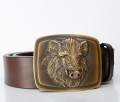 Pasek dla myśliwego z klamrą z dzikiem