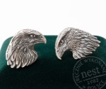 Srebrne spinki sokół - prezent dla myśliwego