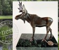 Rzeźba łosia z brązu