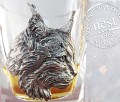 Płaskorzeźba rysia - szklanka do whisky
