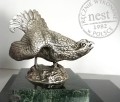 Cietrzew - rzeźba z brązu srebrzonego