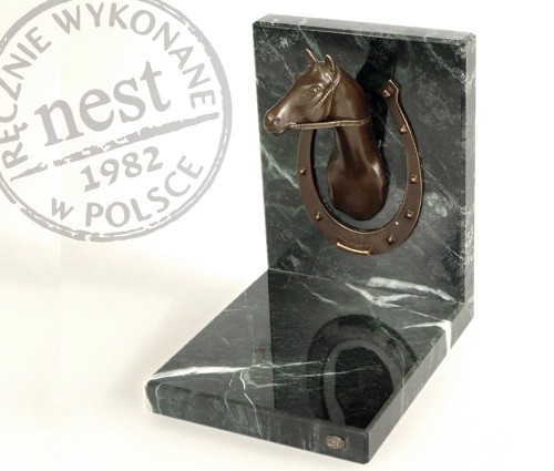Marmurowy ogranicznik do książek - koń