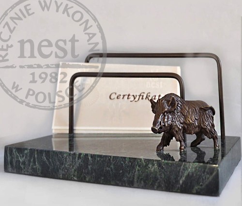 Listownik z dzikiem na marmurze