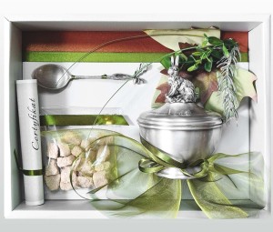 Prezent dla leśnika, myśliwego - cukiernica i łyżeczka - zając