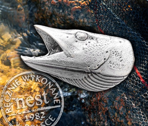 Przypinka dla wędkarza - głowa szczupaka