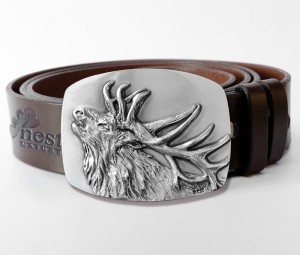  Pas  z jeleniem - skórzany