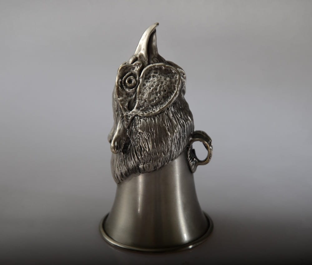 Kulawka z bażantem z brązu srebrzonego