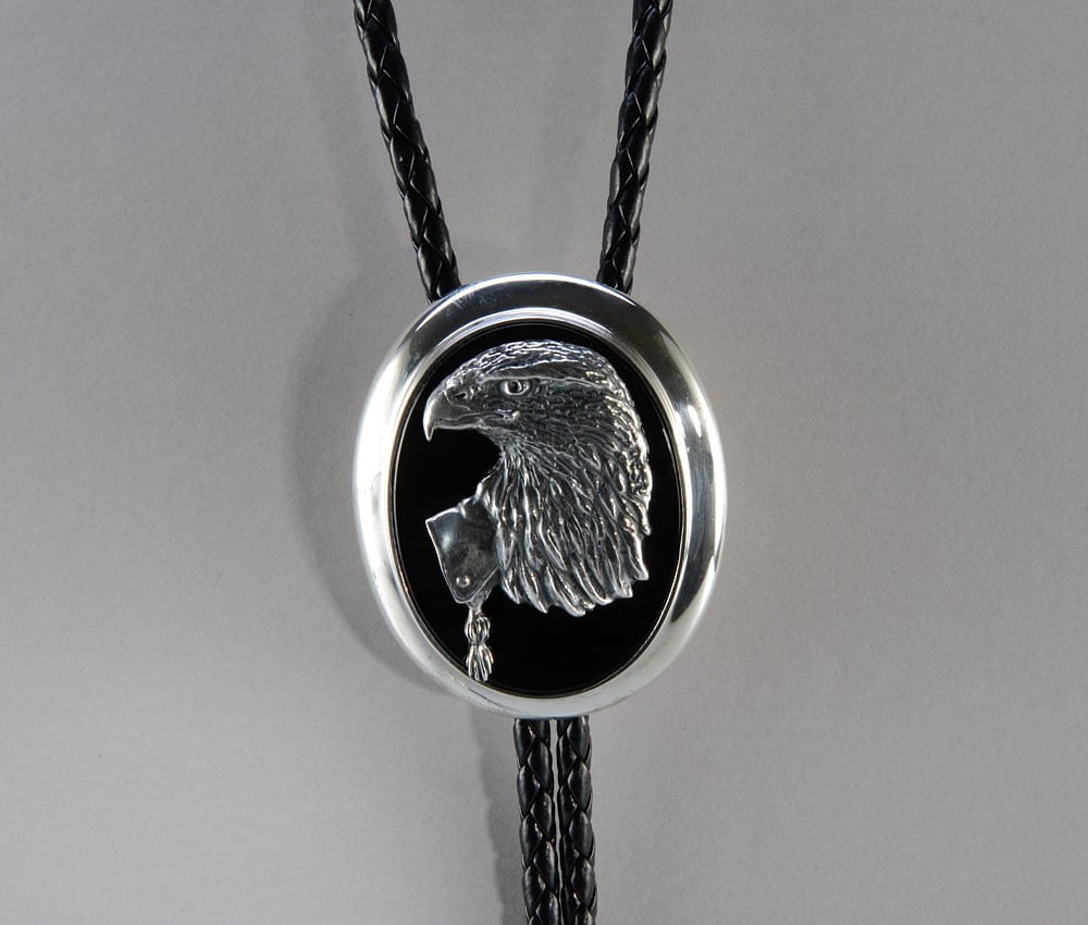 Prezent dla myśliwego, leśnika, sokolnika - bolo / krawatnik Sokół, biżuteria myśliwska