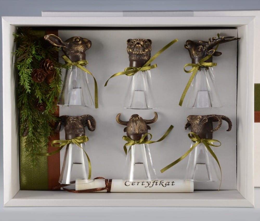 Kieliszki myśliwskie z motywem zwierząt