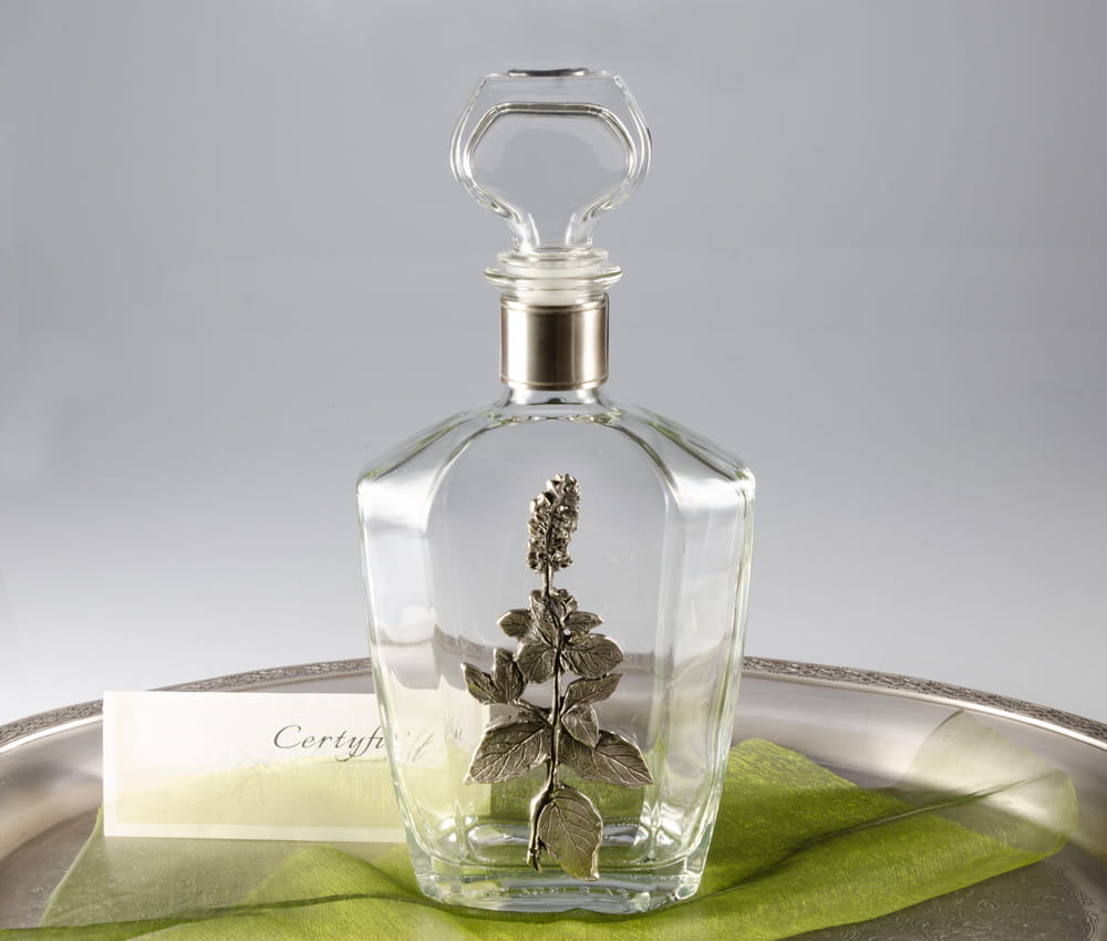 Prezent dla leśnika, myśliwego - ozdobna karafka do nalewki z ziołami