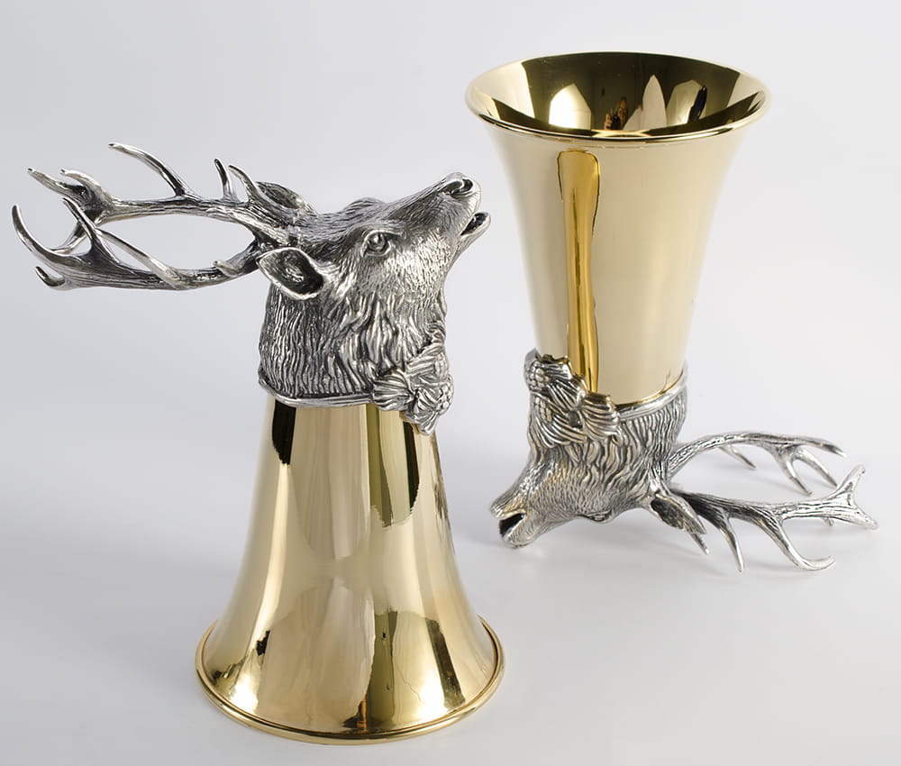 Złocony kielich myśliwski, jeleń - prezent dla myśliwego