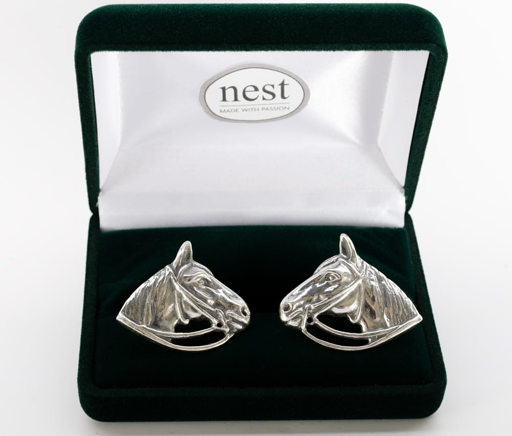 Prezent dla jeźdźca - spinki do mankietów z końmi