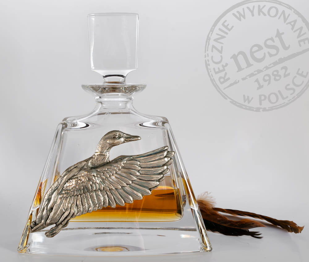 Prezent dla myśliwego - kryształowa karafka do whisky  z kaczką