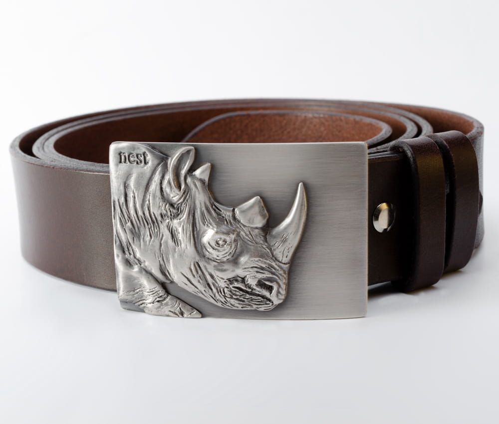 Prezent myśliwski - pasek z nosorożcem