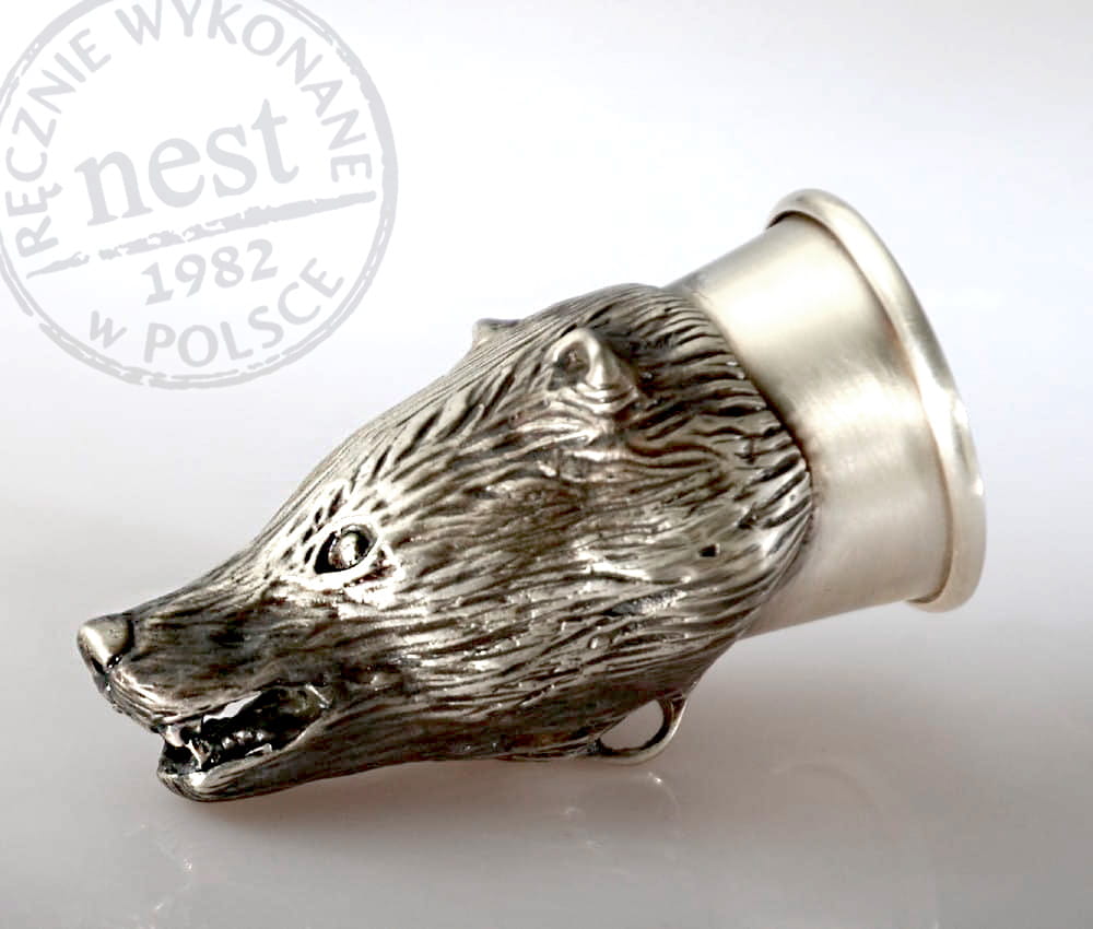 Kulawka z borsukiem z brązu srebrzonego